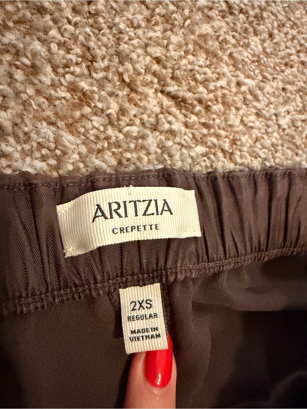 Aritzia Crepette Wide-Leg Pants — Dark Brown